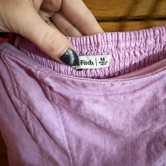 Abercrombie & Fitch Linen-Blend Peplum Top Size Medium - Picture 3 of 5